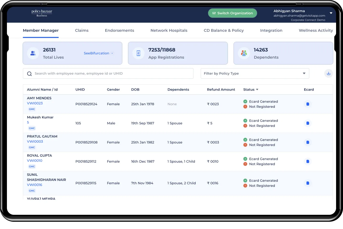 Member Manager login